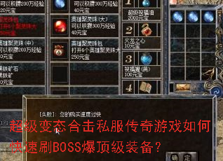 ������̬�ϻ�˽��������Ϸ��ο���ˢBOSS������װ����