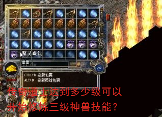 传奇道士达到多少级可以开始修炼三级神兽技能? 传奇道士达到多少级可以开始修炼三级神兽技能?