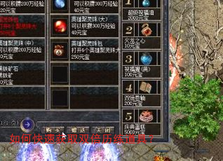 如何快速获取双倍历练道具? 如何快速获取双倍历练道具?