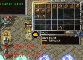 如何快速提升开服表传奇角色等级? 如何快速提升开服表传奇角色等级?
