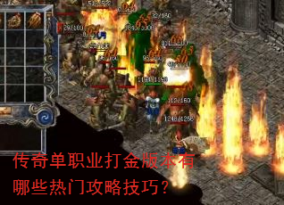 传奇单职业打金版本有哪些热门攻略技巧? 传奇单职业打金版本有哪些热门攻略技巧?
