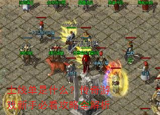 上线单是什么?传奇游戏新手必看攻略全解析 上线单是什么?传奇游戏新手必看攻略全解析